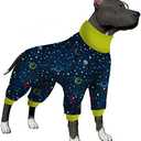 LovinPet PJs Outfits for Large Female Dogs, Anxiety Relief Onesie, Navy Space Print, Large PJs, Pullover Breed Clothes, Surgery Recovery Suit Undershirt for Sweater,3XL