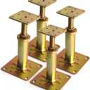 4 Pack House Floor Jacks, Adjustable Jack Post for Leveling, 6.5"-8.5" Height Telescoping Screw Jacks, Heavy Duty Support for Basement, Floor Joist, Beam & Foundation Repair, Temporary Support, Gold