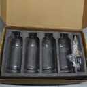 Molimoli Oil and Vinegar Dispenser with Metal Pour Spout, Weighted Pourer, Glass Bottle Dispenser for Kitchen, Olive Oil Cruet, Glass Olive Oil Bottle | 500ml, Set of 4 (Gold)