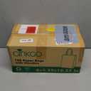 Ginkgo 100 Pcs Paper Gift Bags with Handles, Medium Size Brown Paper Bags 8x4.25x10.25 Inch, Kraft Bag for Party, Favor, Goodie, Grocery and Shopping