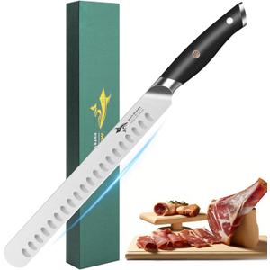 MAD SHARK Brisket Slicing Knife, 10 inch BBQ Knife Razor Sharp Curved Butcher Breaking Knives for Meat Cutting, knives for men with Gift Box