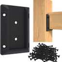 50P Deck Railing Bracket Connectors for 2"x4" (Actual 1.5" x 3.5") Wood Post, Black Wood Post to Handrail Connection, Nylon Deck Railing Hardware for Fence, Balcony, Stair Railings