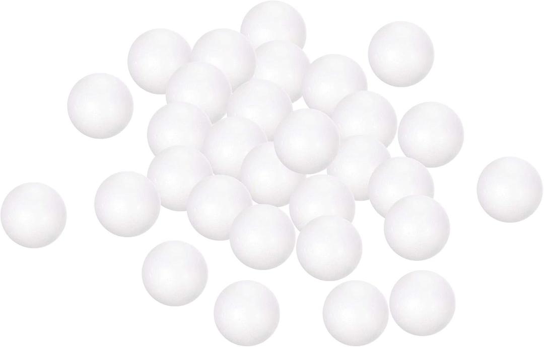 uxcell 25Pcs 1.5" White Polystyrene Foam Balls Smooth Round Solid Ball for Crafts, Art, DIY, Household, Party Decorations