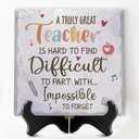 BOZSPACER Last Day Of School Gifts For Teacher Cool Gifts For Teachers Gifts For Teacher gift For Teachers Women Teacher Appreciation Best Ceramic Table Decorations Sign for Teacher (Teacher Appreciation Ceramic Plaque)