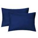 EXQ Home Toddler Pillowcases Zippered 13x18 Travel Pillow Case Set of 2, Small Pillow Case Fits Baby Pillow Sized 12x16, 13x18, Kids Pillowcases 2 Pack Machine Washable(Navy)