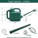2 Gallon Watering Can, Garden Watering Can Outdoor, Plant Water Can with Removable Long Spout and Stainless Steel Sprinkler Head, Large Plastic Outdoor Watering Cans for Gardening Flower Plants