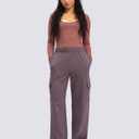 Viodia Womens Cargo Sweatpants High Waisted Wide Leg Baggy Cotton Pants Straight Leg Loose Joggers for Casual Lounge (Purple, S)