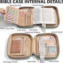 Bible Cover Case for Women Large Bible Bag, Bible Study Supplies Journaling Kit Quilted Church Bag with Handle, Puffer Book Carrying Case w/Tabs Accessories Mothers Day Christian Gifts for Women Mom