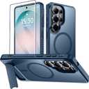 For Samsung Galaxy S26 Ultra Case with Kickstand,1*Screen Protector,[Compatible with Magsafe]Translucent Matte Military-Grade Protection,Magnetic Phone Case for Samsung Galaxy S26 Ultra,6.9"-Blue