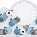 Catstages by Nina Ottosson Rainy Day Puzzle & Play  Interactive Treat Puzzle Feeder for Cats, 19 Hidden Treat Compartments Slow Feeder, Durable & Easy-Clean, 15.4 Inches, Gray