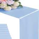 12Pack Table Runner 12 x 108 Inches Satin Silk Table Runner for Wedding, Birthday Party, Banquets, Graduations Decoration, fit Rectange and Round Table-Blue Mist