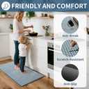 YDKGL Large Kitchen Runner Rugs Long Kitchen Mat Non Slip Washable, Super Absorbent Soft Chenille Braided Kitchen Mats for Floor, Rubber Backing Kitchen Sink Standing Mat, Easy Clean, Blue 36"x71"