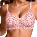 OEAK Womens Wireless Jelly Bras Comfortable Push Up Bra No Underwire Gel Bra Full Support Lift Everyday Seamless Tshirt Bras, Size M