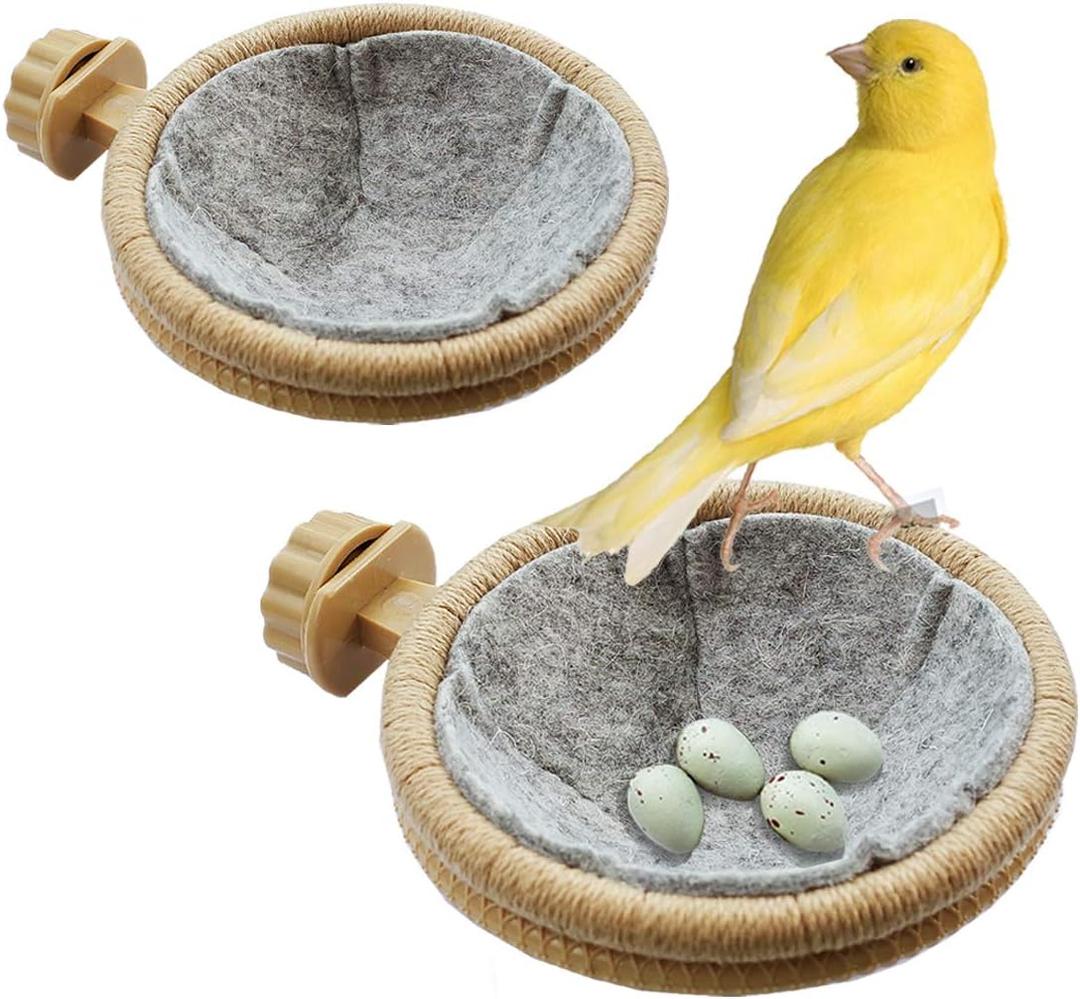 FOIBURELY 2 Sets Bird Nest Canary Finch Parrot Nest with Felt4.5 inches