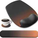 AKIT Ergonomic Mouse Pad with Wrist Rest& Keyboard Wrist Rest, Wrist Rest for Computer Keyboard, Pain Relief, Non-Slip Rubber Base, Mousepad Wrist Support for Gaming, Office, Home, Gradient Black