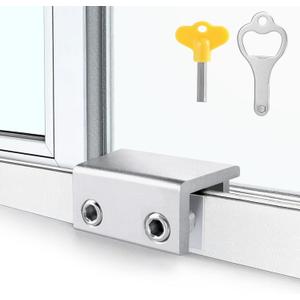 ZRFCXE Window Locks,4 Pack Sliding Window Locks with Key for Vertical & Horizontal Sliding Windows Doors,Easv to Install,Adjustable Security Window Lock for Patio Bedroom Home and Office (Silver)