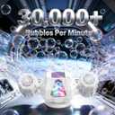 GoGonova Bubble Machine, 30000+ Bubbles/Min Rechargeable Kids Bubble Machine, Big Bubble Blower Maker, 360 Auto Rotation & 2 Speeds, 7-Color LED Lights, Mecha Overlord
