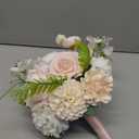 Ling's moment Blush Pink & White Bridesmaid Bouquet, Wedding Bouquets for Bridesmaids, 7 Inch Bridal Bouquets for Bridesmaids, Wedding, Ceremony, Anniversary, etc. (Pk-cream & Blush)