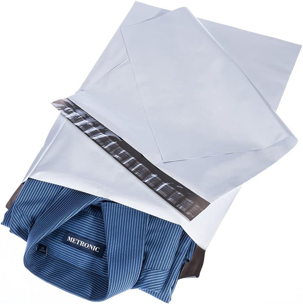 Metronic White Poly Mailers 14.5x19 100 Pack, Large Shipping bags Self-Seal Shipping Envelopes , Packaging Envelope for Small Business, Boutique, Clothing, White, 14.5x19 100PC