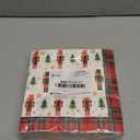 DYLIVeS Christmas Party Napkins, Christmas Tree Nutcrackers Tartan Plaid Disposable Decorative Paper Napkins, Xmas Party Supplies for Luncheon Birthday Cocktail Holiday Christmas Decor, 50 Pcs, 3 -ply