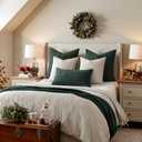 MIULEE Christmas Set of 2 Scottish Tartan Plaid Throw Pillow Covers Farmhouse Classic Decorative Outdoor Square Cushion Cases for Decor Sofa Couch 18x18 Inch, Green
