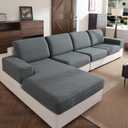 Couch Cover, Stretch Sofa Cover, Soft Seat Cushion Covers Washable, Sectional L Shape Sofa Slipcover, Wear Stain Resistant Pet Friendly Furniture Protector for Home (1 Seat Cover L, Dark Gray)