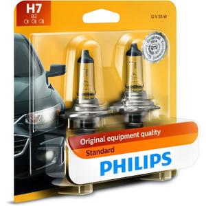Philips Automotive Lighting H7 Standard Halogen Replacement Headlight Bulbs, 2 Pack