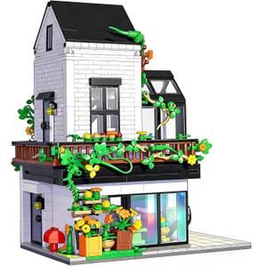 Garden Villa House Building Set, Flower House Building Set, Greenhouse Modular Building Block Kit Home Decor Gift for Adults