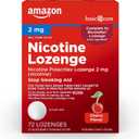 Amazon Basic Care Nicotine Polacrilex Lozenge 2 mg, Cherry Flavor, Stop Smoking Aid, 72 Count
