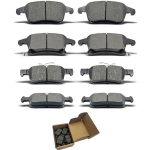 Brake Pads Set fit For 2013 2014 2015 2016 2017 2018 2019 For Ford Fusion,2013 2014 2015 2016 2017 2018 For Lincoln MKZ D1653 D1665 8PCS Front Rear Ceramic Brake Pads CCTECHMASS