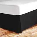 Split Corner Bed Skirt 18 Inch Drop Queen Size 100% Natural Cotton Wrinkle and Fade Resistant Queen Size, Black Solid
