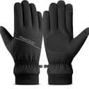 FlexiGlide Winter Waterproof Ski Gloves Men Women, Snow Warm Cycling Cold Weather, Driving Biking Running (Black)
