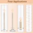 Hurricane Candle Holder Thickened Cylinder Covers Short Taper Candle Sticks Holder 2.5" D 11" H Glass Tall Candlesticks Holders Centerpiece for Wedding Dining Table, 10 Pcs