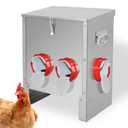XKV Metal Automatic Chicken Feeder 30LBS with 6 Ports,No Feed Waste,All Seasons Support,Weather-Resistant and Animal-Proof,Suitable for Chicken,Geese,Ducks,Turkeys,Quails