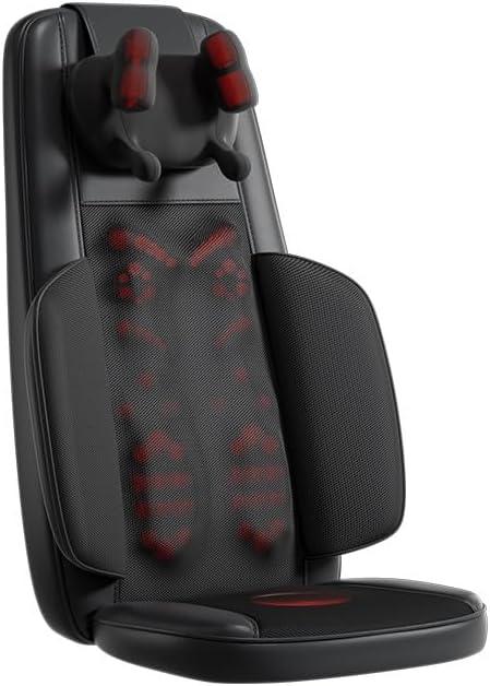 Back and Neck Massager, Gifts, Massage Seat, Shiatsu Massage Chair with Heat and Vibration for Neck, Back, Shoulders, Use at Home and Office, Black