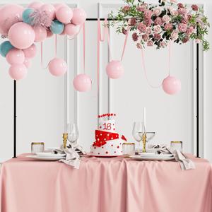 Fomcet Over The Table Rod Stand with Clamps 13"-42'' Tall 29"-98" Length Metal Black Adjustable Table Arch Hanging for Wedding Birthday Party Christmas Anniversary Decoration