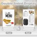 Daofary Acrylic Sign Holder 5 x 7, 14 Pack Double Sided Silver Picture Frame Stand up Table Top Sign Holders, Clear Display Stand Menu Flyer Holder for Wedding Party