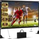 120inch Projector Screen with Stand: Portable Projector Screen Outdoor Indoor Front/Rear16:9 4K HD with Carry Bag Sandbag- Movie Screen for Backyard Moive Night, Camping, Theater