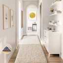 Ophanie 2x8 Runner Rug for Hallway, Upgrade Non-Slip Fluffy Soft Bedside Rugs, Bedroom Living Room Ivory Shaggy Carpet for Kids Girls Boys Dorm Nursery Home Decor Aesthetic