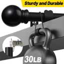 2 Pack Black Curtain Rods for Windows 28 to 48 inch, 5/8 inch Small Cafe Window Curtain Rods, Short Drapery Rod for Bedroom Kitchen (Size30-50 Inch, Matte Black)