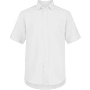 Nautica Boys' Short Sleeve Oxford Shirt (White, XS)