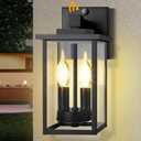 2-Light Dusk to Dawn Outdoor Wall Lights, Waterproof Exterior Lighting Fixtures with Shatterproof Glass, Rustproof Metal Outdoor Sconce Lights for Porch Garage House Exterior