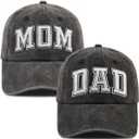 SHANVANKE 2PCS Dad and Mom EST 2024 Hats for Men Women, Funny Adjustable Cotton 3D Embroidered New Parents Gifts Baseball Cap (One Size)