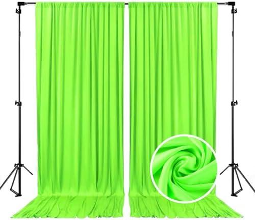 10 x 10 Feet Light Green A Backdrop Curtain for Partie, Background Curtains for Photoshoot, Birthday, Wedding, Halloween, Thanksgiving, Christmas, New Year Party Decorations 5Ft x 10Ft, 2 Panels