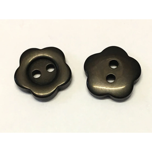 14mm Black Flower Shaped Buttons - The Button Shed