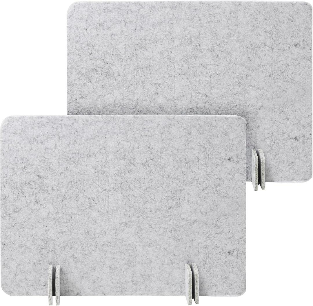 Desk Privacy Panel Set, Desk Partition Cubicle Wall Freestanding Noise-Reduction Panels Room Divider, Soundproof Partition with Support Feet for Office or Home Use (Light Grey, 40 * 60 cm)