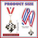 24 Pcs Chess Medals Metal Award Medals with Neck Ribbons Trophy Award Prize Gift for Rewards and Competitions