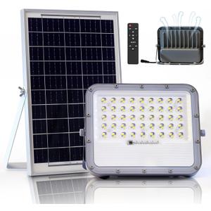 Solar Flood Lights Outdoor Waterproof - 5000 Lumen Dual-color LED Lights Dawn to Dusk,Heavy Duty Aluminum Exterior Security Light with Remote Control,Bright Spot Light for Outside Wall, Patio, Yard