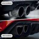 Dual Exhaust Tip 2.5 inch Inlet, Universal Car Exhaust Pipe Modification Tail Throat Tail Pipe Stainless Steel Muffler Tip, Adjustable Heart Shaped Car Decoration (Curved,Matte Black)