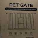 Metal Pet Gate with Cat Door, Adjustable Dog Gate for Doorways & Stairs, Pressure Mounted, Auto-Close, No Tools Needed, 29-45 Inches, Black